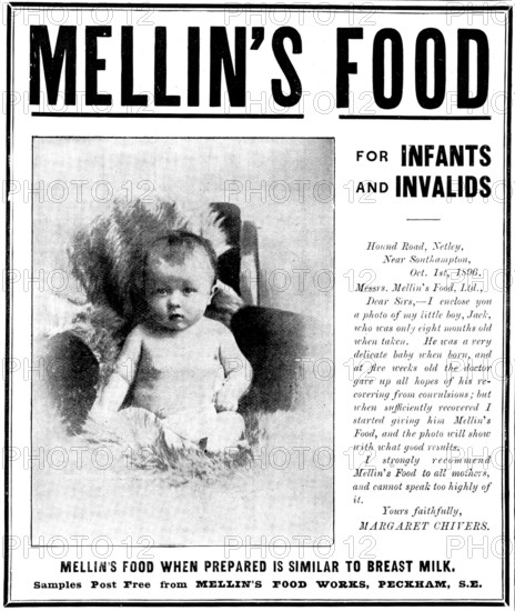 Advertisement for Mellin's Food for Infants & Invalids, 1898. Creator: Unknown.