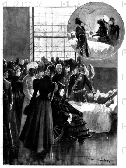 The Queen's Visit to Netley Hospital:...wounded [soldier]...Indian Frontier Campaign, 1898. Creator: Unknown.
