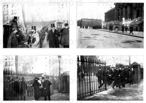 The Trial of M. Zola in Paris: scenes at the Assize Court, 1898. Creator: Gribayedoff.