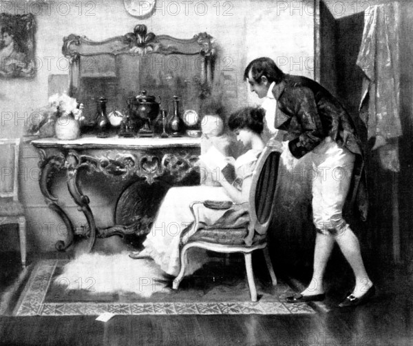 The Inquisitive Lover. -  by R. Holyoake, 1898. Creator: Unknown.