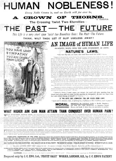 Advertisement for Eno's Fruit Salt, 1898. Creator: Unknown.