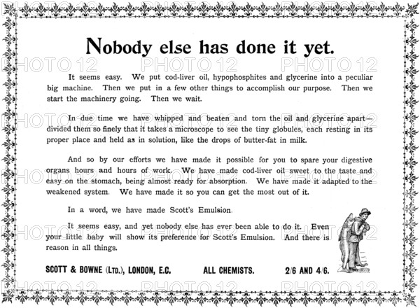 Advertisement for Scott's Emulsion, 1898. Creator: Unknown.