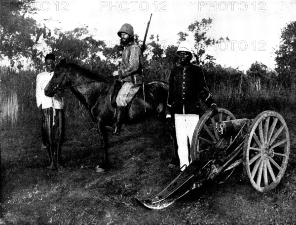 French Aggressions in West Africa: types of French and native soldiery engaged in the advance, 1898. Creator: Unknown.