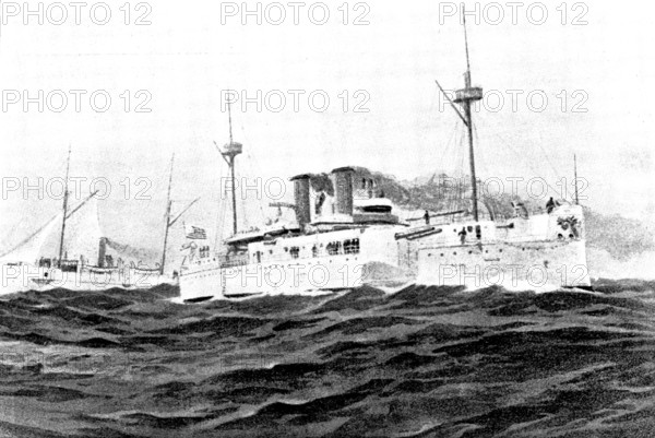 The United States war-ship "Maine," blown up in Havana Harbour, 1898. Creator: Unknown.