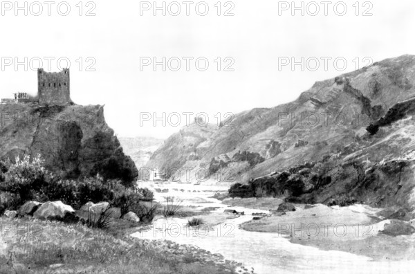 The Indian Frontier Rising - occupation of the Khyber: view at...Ali Musjid Gorge, 1898. Creator: Unknown.