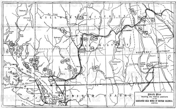 Gold in British Columbia: plan of the associated gold mines, 1898. Creator: Unknown.