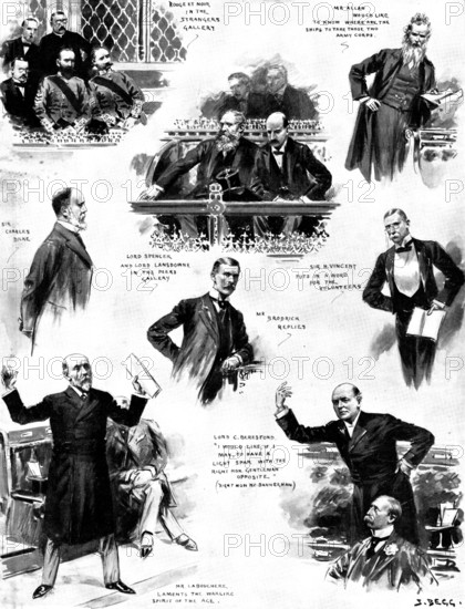 The Debate on the Army Estimates in the House of Commons, 1898. Creator: Unknown.