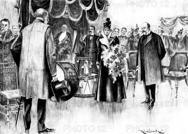 The Unveiling by the Princess of Wales of a portrait of Lord Colville of Culross..., 1898. Creator: Unknown.