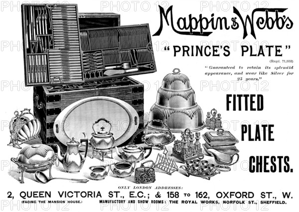 Advertisement for Mappin & Webb, 1898. Creator: Unknown.