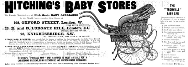 Advertisement for Hitching's Baby Stores, 1898. Creator: Unknown.