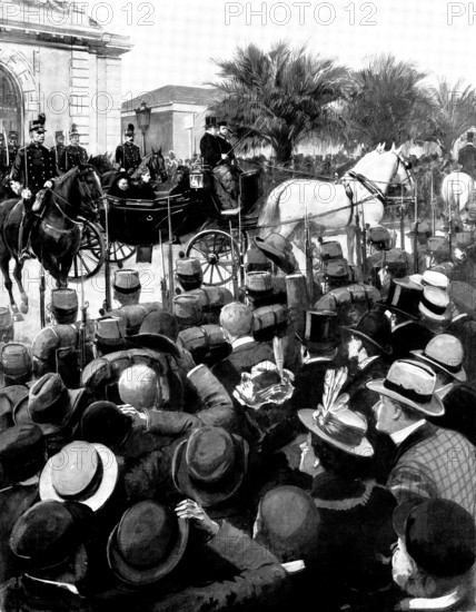 The Queen's Visit to the Riviera: Her Majesty's departure from Nice...for Cimiez, 1898.  Creator: Unknown.