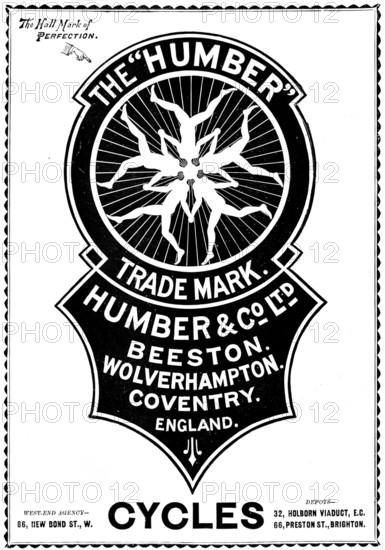 Advertisement for Humber's Cycles, 1898. Creator: Unknown.