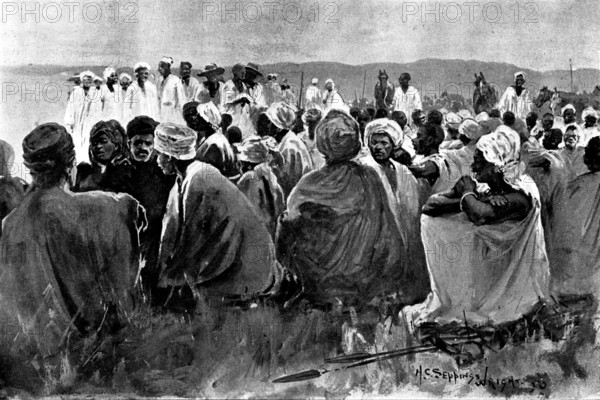 The British Expedition from Accra to the Gold Coast Hinterland: palaver with Amrahia, 1898. Creator: Unknown.