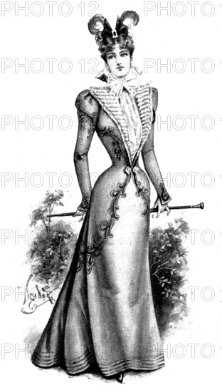 Ladies' Page: a graceful cloth Princesse gown, 1898. Creator: Picador.