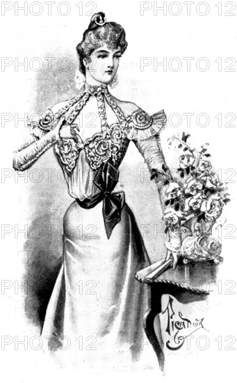 Ladies' Page: a charming theatre-bodice, 1898. Creator: Picador.