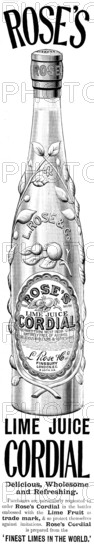 Advertisement for Rose's Lime Juice Cordial, 1898. Creator: Unknown.