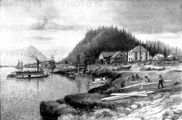 On the Way to Klondike: Fort Wrangel, at the mouth of the Stikine River, 1898. Creator: Unknown.