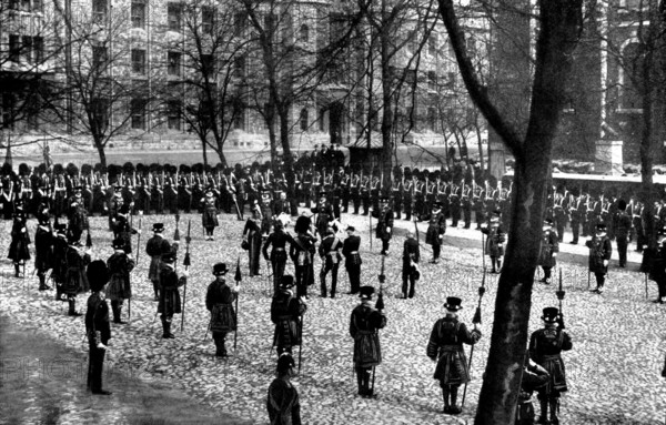 Installation of the new Constable of the Tower...: the ceremony on Tower Green, 1898. Creator: Unknown.
