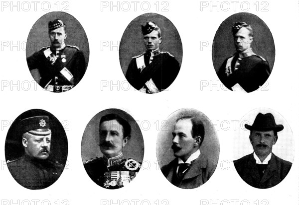 British officers killed and wounded in the Battle of Atbara, 1898. Creators: Unknown, Elliott & Fry, JT Cumming.