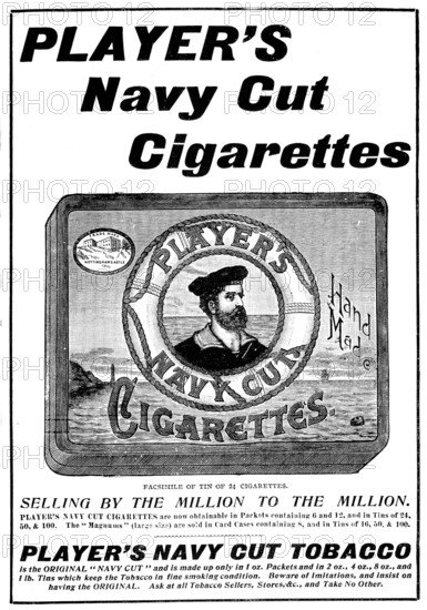 Advertisement for Player's Navy Cut Cigarettes, 1898. Creator: Unknown.
