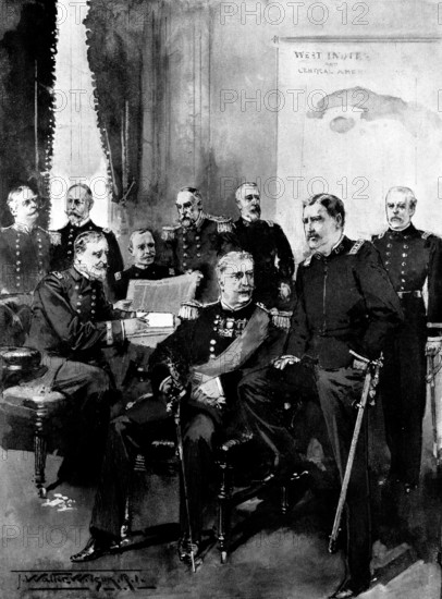 The Spanish-American Crisis: prominent officers of the United States Army and Navy, 1898. Creator: Unknown.