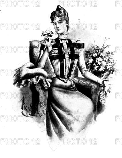 Ladies' Page: a pretty silk blouse, 1898. Creator: Picador.