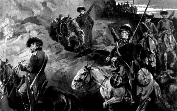 The Chinese Question: Amoor Cossacks on the march through Manchuria to Port Arthur, 1898. Creator: Unknown.