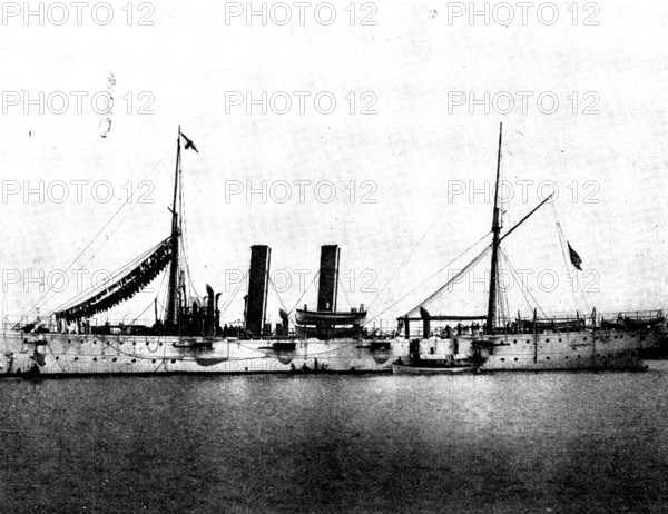 The Spanish-American War: US war-ships - Marblehead, twin-screw cruiser, 1898. Creator: Symonds & Co.