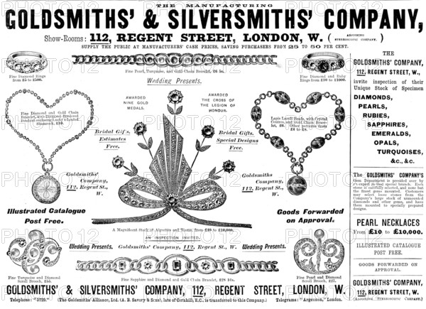 Advertisement for the Goldsmiths' & Silversmiths' Company, 1898. Creator: Unknown.