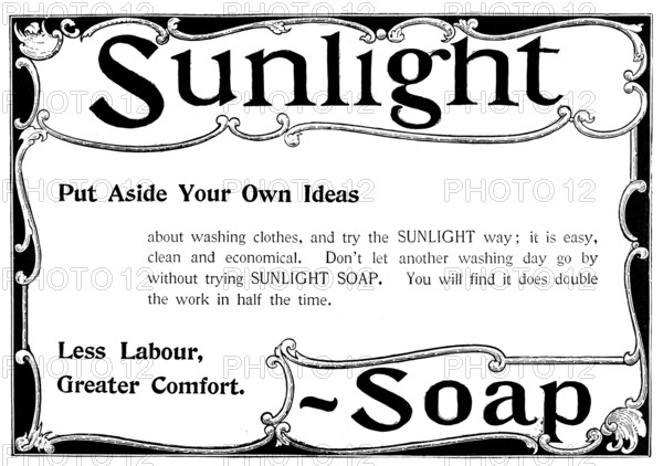 Advertisement for Sunlight Soap, 1898. Creator: Unknown.
