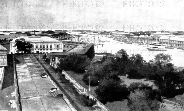 The Spanish-American War: Manila...bombarded by the American Fleet under Admiral Dewey..., 1898. Creator: Unknown.