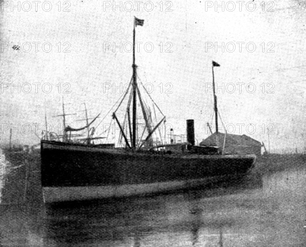 The Spanish-American War: steam-ship "Buenaventura," captured...by the US gun-boat "Nashville", 1898 Creator: Unknown.
