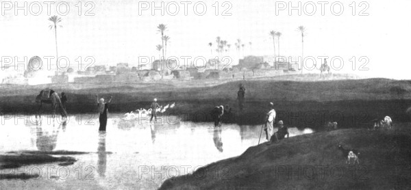 Pictures from the Royal Academy: ...Egyptian Village on the...Nile - Frederick Goodall, R.A., 1898. Creator: Unknown.