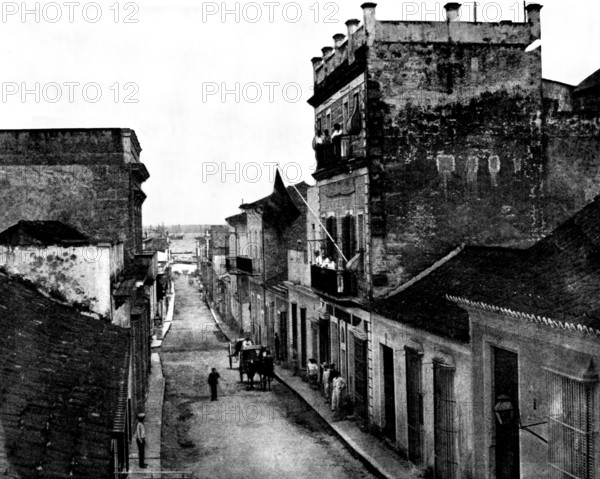 The Spanish-American War: one of the principal streets in Matanzas, 1898. Creator: Unknown.
