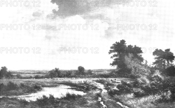 Pictures from the Royal Academy: Surrey Sheep Pastures - B. W. Leader, R.A., 1898. Creator: Unknown.