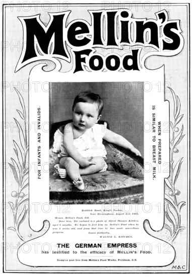 Advertisement for Mellin's Food for Infants & Invalids, 1898. Creator: Unknown.