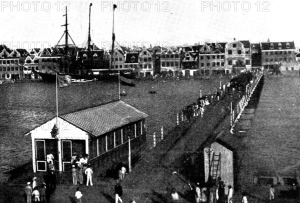 The Spanish-American War: drawbridge across the harbour, Willemstad, 1898. Creator: Unknown.