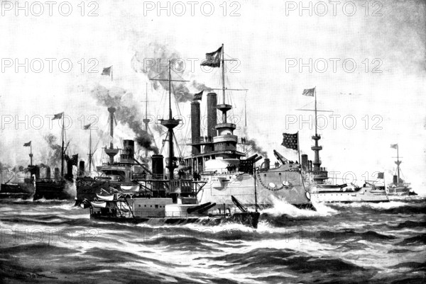 The Spanish-American War: vessels of the United States North Atlantic Squadron..., 1898. Creator: Unknown.