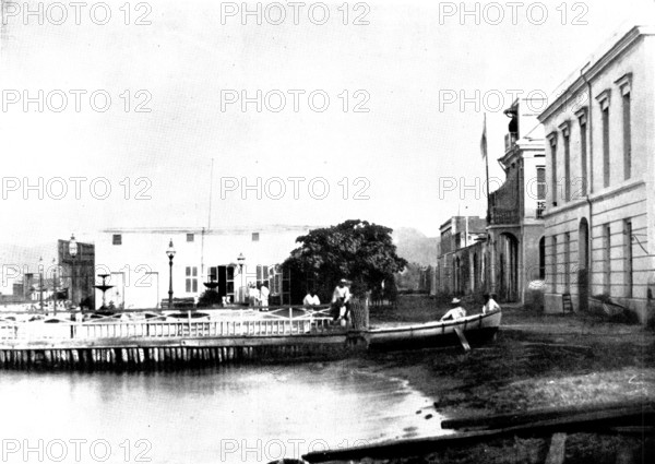 The Spanish-American War: landing-place in the harbour of Ponce, Porto Rico, 1898. Creator: Unknown.