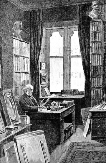 Mr. Gladstone in his library at Hawarden Castle, 1898. Creator: Unknown.