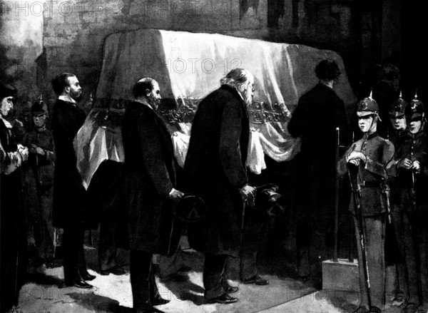The Funeral of Mr. Gladstone: bearing the body into the Abbey, 1898. Creator: Unknown.