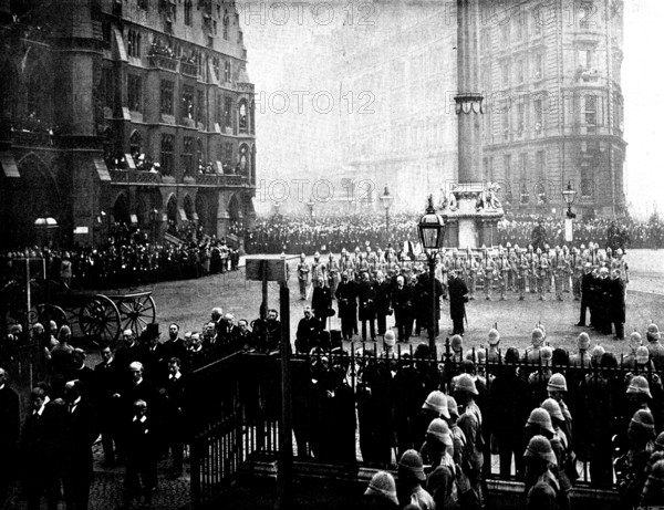The Funeral of Mr. Gladstone: ...chief mourners, ...private secretaries and physicians, 1898. Creator: SB Bolas & Co.