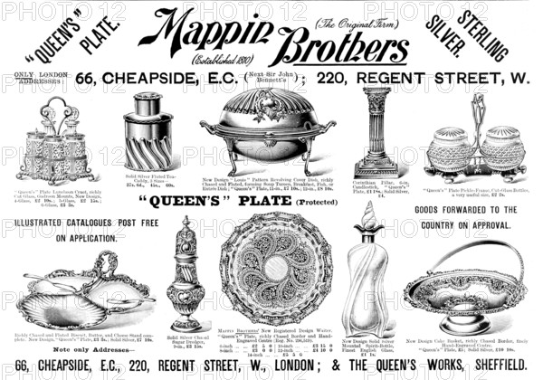 Advertisement for Mappin Brothers, 1898. Creator: Unknown.