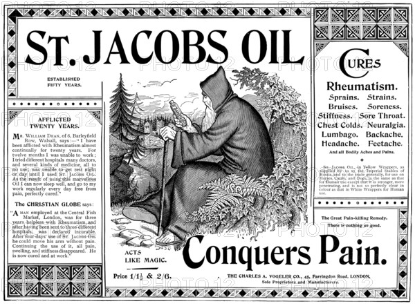 Advertisement St. Jacobs Oil, 1898. Creator: Unknown.