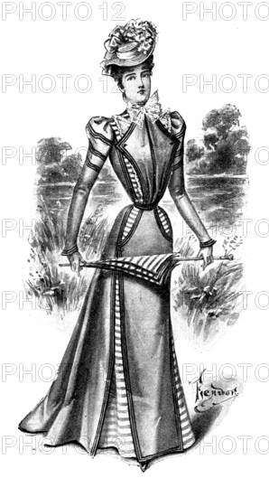 Ladies' Page: a charming gown, 1898. Creator: Picador.