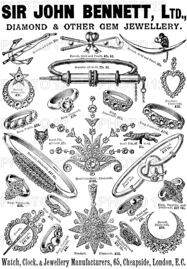 Advertisement for Sir John Bennett, Ltd., 1898. Creator: Unknown.