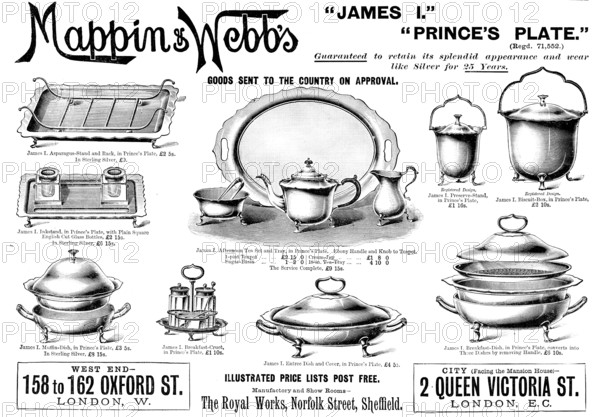 Advertisement for Mappin & Webb, 1898. Creator: Unknown.