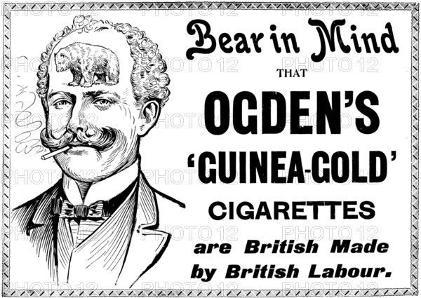 Advertisement for Ogden's 'Guinea-Gold' Cigarettes, 1898. Creator: Unknown.