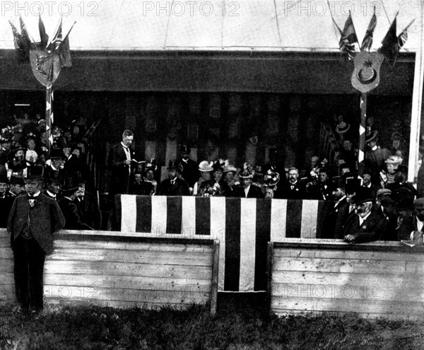 The Duke and Duchess of York at the Agricultural Show, Portsmouth: the Royal Box, 1898. Creator: Unknown.