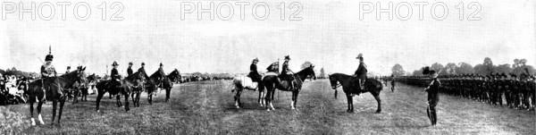 Lord Wolseley inspecting the London Rifle Brigade...in Hyde Park, 1898. Creator: Thiele & Co.